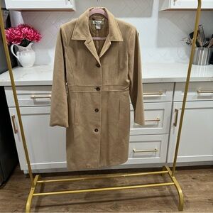 Nine‎ West Camel Tan Brown Wool Blend Coat Button Down Women's Size 4